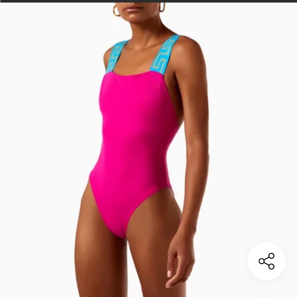 Versace Greca Border One-piece Swimsuit in Stretch Nylon